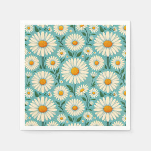 Daisies on a Soft Blue Background Napkins