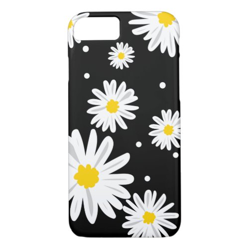 Daisies on Black iPhone 87 Case