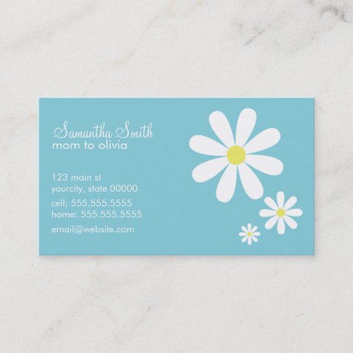 Customizable Daisies on Blue Business Card