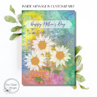 Daisies on Colorful Background Mother's Day Card