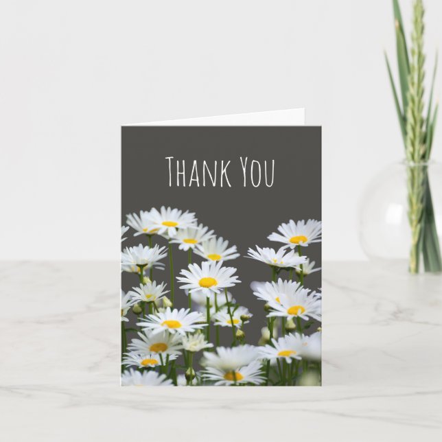 Daisies on Gray Thank You (Front)
