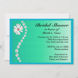 Daisies on Green Background Bridal Shower Invitation