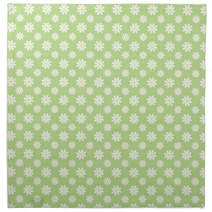 Daisies on Green Pattern Cloth Napkin
