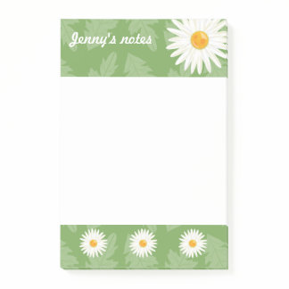 Daisies On Green With Custom Title Post-it Notes