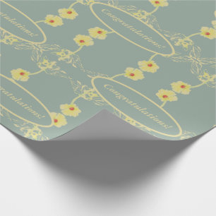 Daisies on Grey Custom Greeting Wrapping Paper