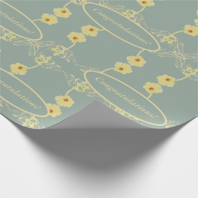 Daisies on Grey Custom Greeting Wrapping Paper (Corner)