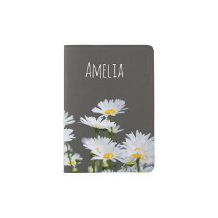 Daisies on Grey Passport Holder
