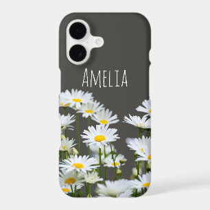 Daisies on Grey Personalised iPhone 17 Case