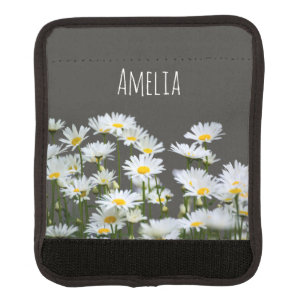 Daisies on Grey Personalised Luggage Handle Wrap