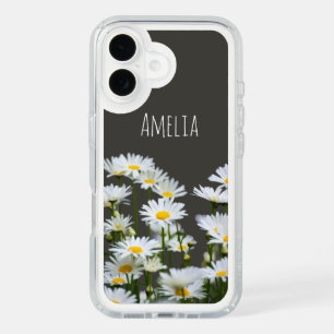 Daisies on Grey Personalised iPhone 16 Case