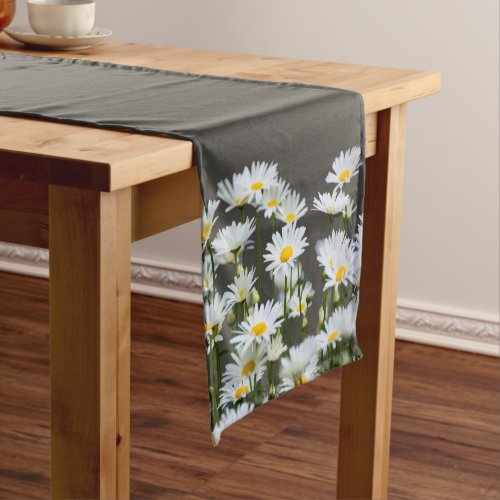 Daisies on Grey Short Table Runner