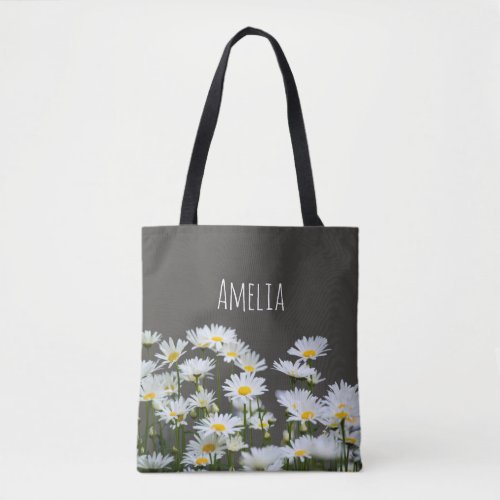 Daisies on Grey Tote Bag