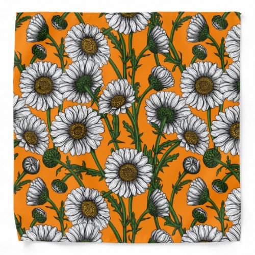 Daisies on orange bandana