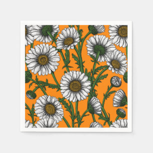 Daisies on orange napkins