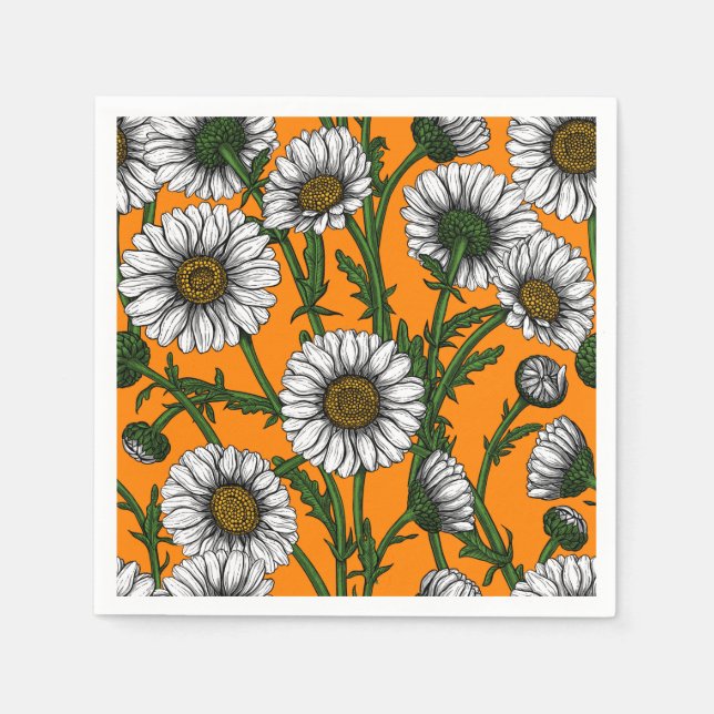 Daisies on orange napkins (Front)