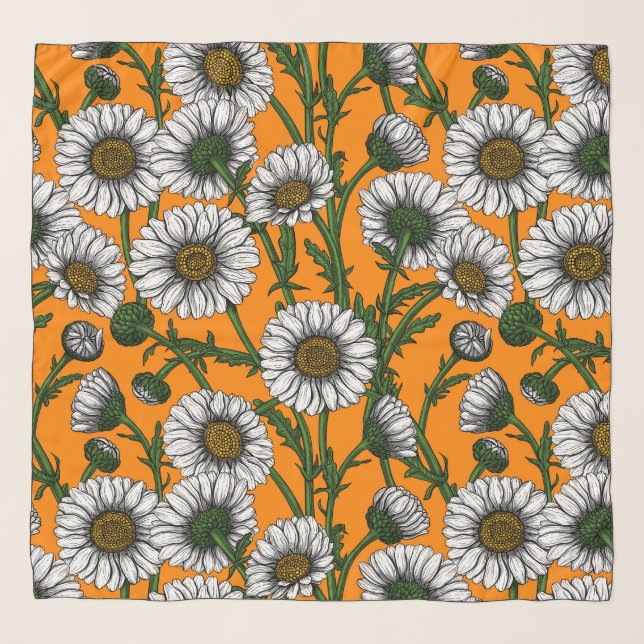Daisies on orange scarf (Front)