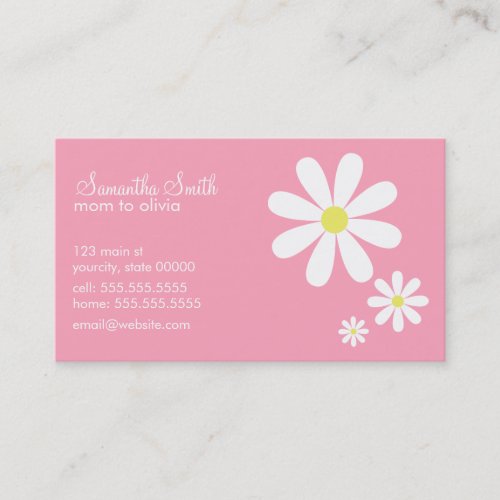 Daisies on Pink Calling Card