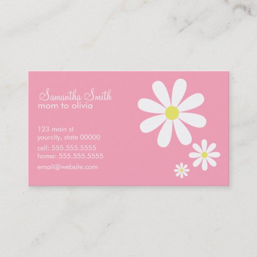 Customizable Daisies on Pink Business Cards