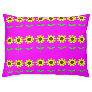 Daisies on Pink Dog Bed