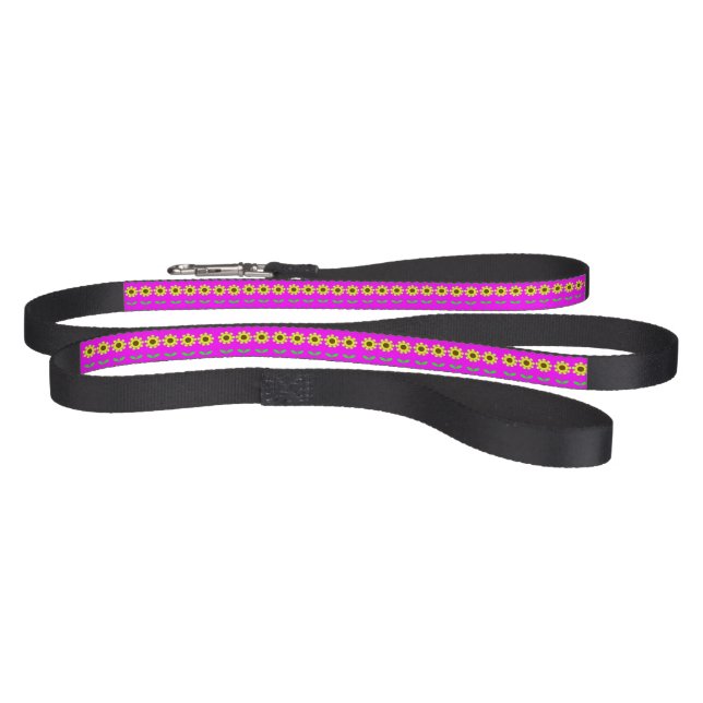 Daisies on Pink Dog Leash (Full)