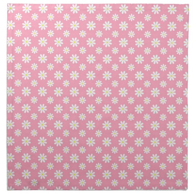 Daisies on Pink Pattern Napkin (Front)