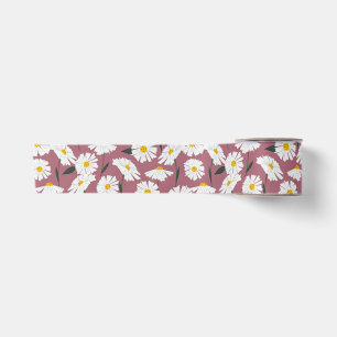 Daisies on pink satin ribbon