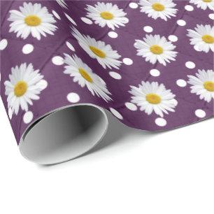 daisies on polka dots wrapping paper