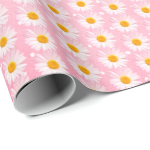 daisies on polka dots wrapping paper