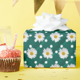 daisies on polka dots wrapping paper