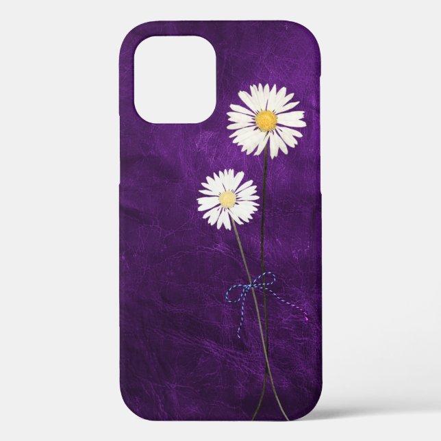Daisies on Purple Leather Case-Mate iPhone Case (Back)