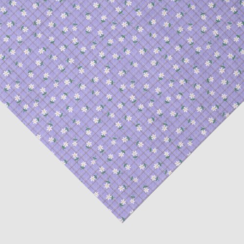 Daisies on Purple Plaid (small scale) Tissue Paper