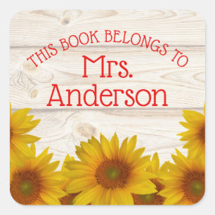 Daisies on Shiplap This book belongs to Square Sticker