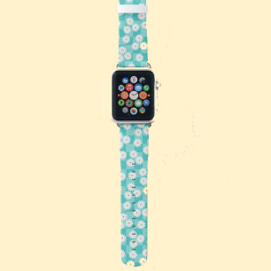 Daisies on Teal Background  Apple Watch Band