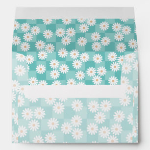 Daisies on Teal Background Envelope