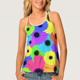Daisies or Marigolds Colorful Psychedelic Pattern Tank Top