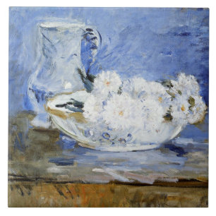 Daisies, painting by Berthe Morisot, Ceramic Tile