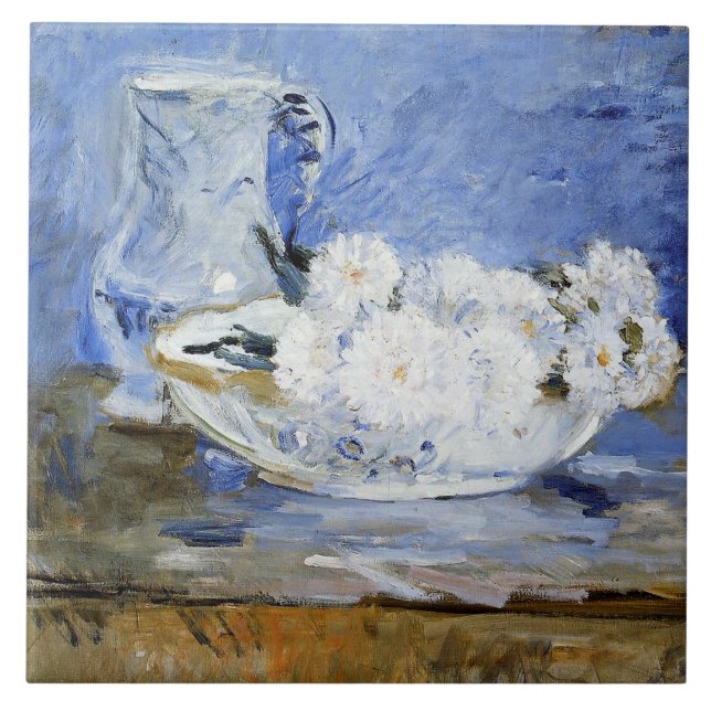 Daisies, painting by Berthe Morisot, Ceramic Tile (Front)