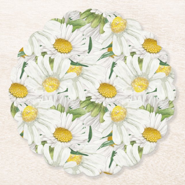 Daisies Paper Coaster (Front)