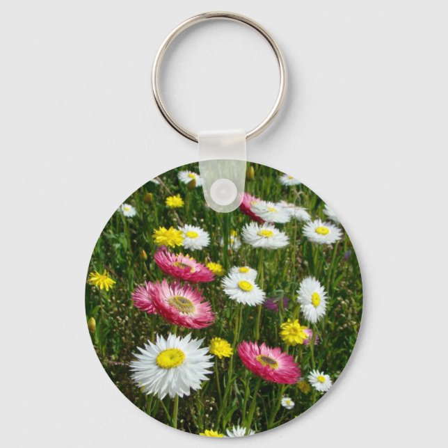 Daisies Patch Keychain (Front)