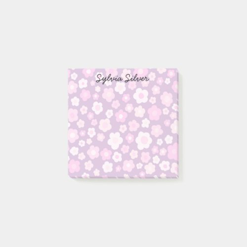 Daisies Pattern CUSTOM Chic Monogram Personalized Post_it Notes