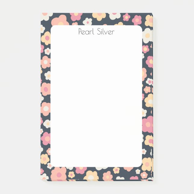 Daisies Pattern CUSTOM Chic Monogram Personalized Post-it Notes (Front)