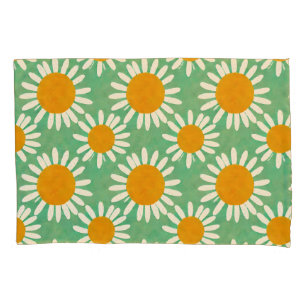 Daisies Pattern Watercolor Inspired Pillow Case