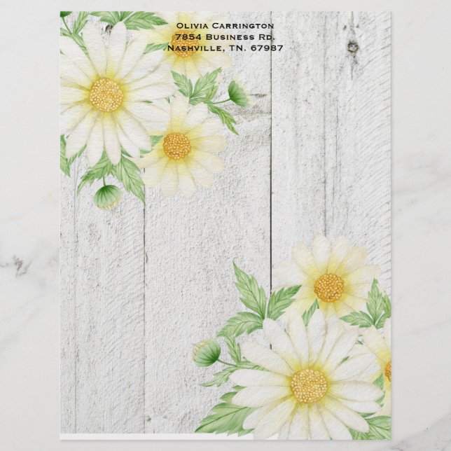  Daisies Personalized Letterhead (Front)