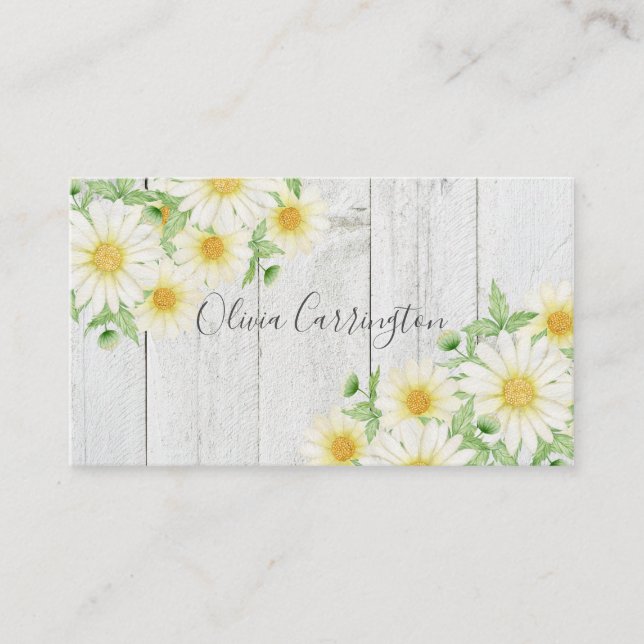 Daisies Personalized Name Business Card (Front)
