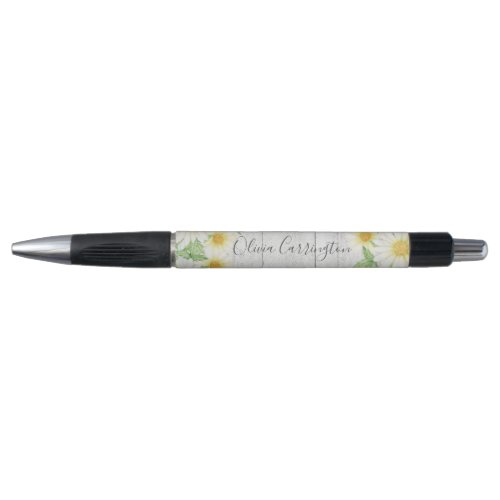 Daisies Personalized Rustic Pen