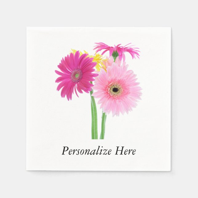 Daisies Pink Napkins (Front)