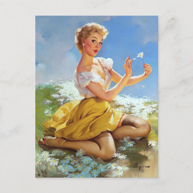 Daisies Pinup Postcard (Front)