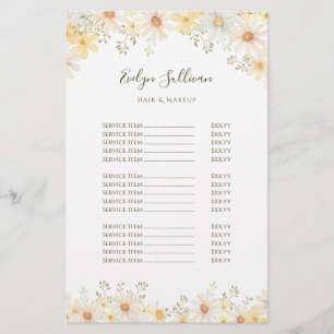 Daisies price list flyer