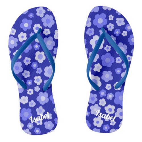 Daisies Retro Floral Bridesmaid Gift CUSTOMIZE IT  Flip Flops