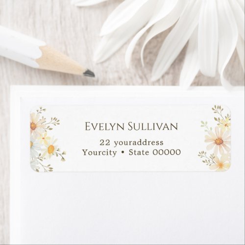 Daisies return address label